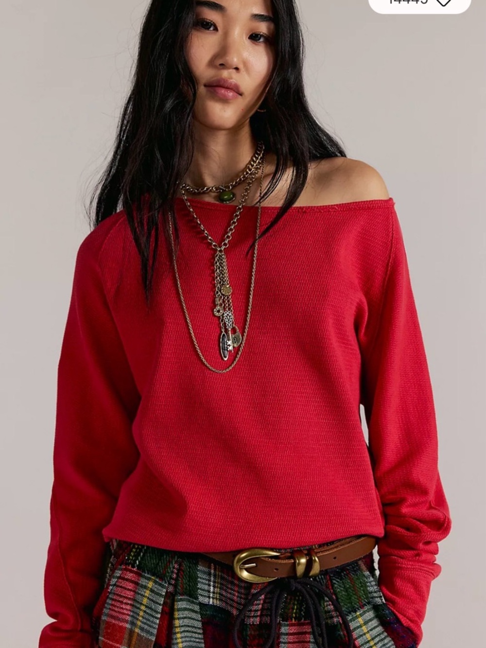 Free People We The Free Jess Long Sleeve. NWT. Salsa